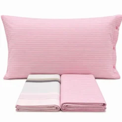 Completo Lenzuola scia rigato rosa Singolo