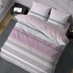 Completo Lenzuola scia rigato rosa Singolo