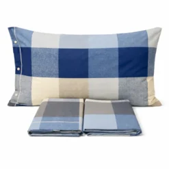 Completo Lenzuola Scotland Blu Piazza e mezzo