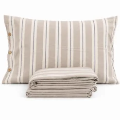 Completo Lenzuola Stone Washed Matilde Naturale Matrimoniale DIS. 10