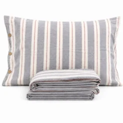Completo Lenzuola Stone Washed Matilde Grigio Matrimoniale DIS. 10