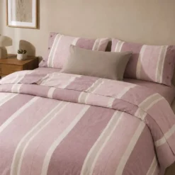 Completo Lenzuola Stone Washed Matilde Rosa Tea Matrimoniale DIS. 80
