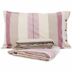 Completo Lenzuola Stone Washed Matilde Malva Matrimoniale