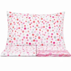 Completo Lenzuola Switch Dots Rosa Matrimoniale