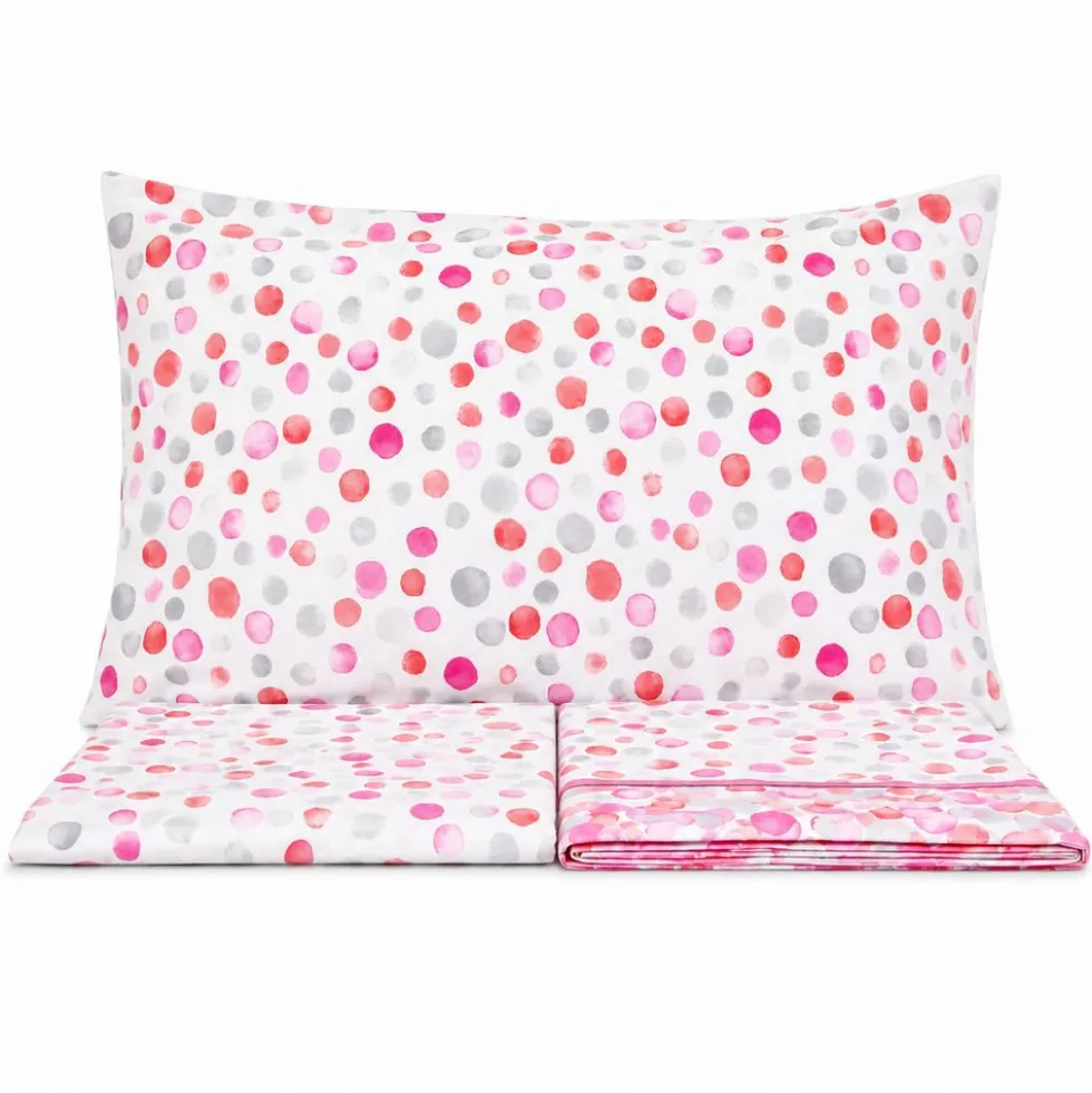 Completo Lenzuola Switch Dots Rosa Matrimoniale