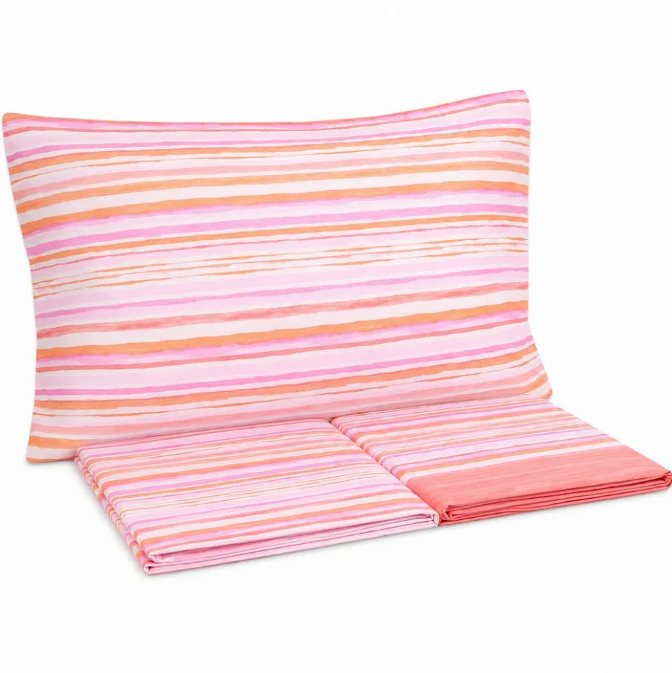 Completo Lenzuola Switch Stripes Rosa Matrimoniale