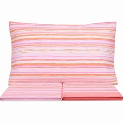 Completo Lenzuola Switch Stripes Rosa Matrimoniale