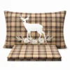Completo Lenzuola Tartan Cervo Beige Piazza e mezzo