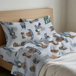 Completo Lenzuola Teddy Azzurro Singolo