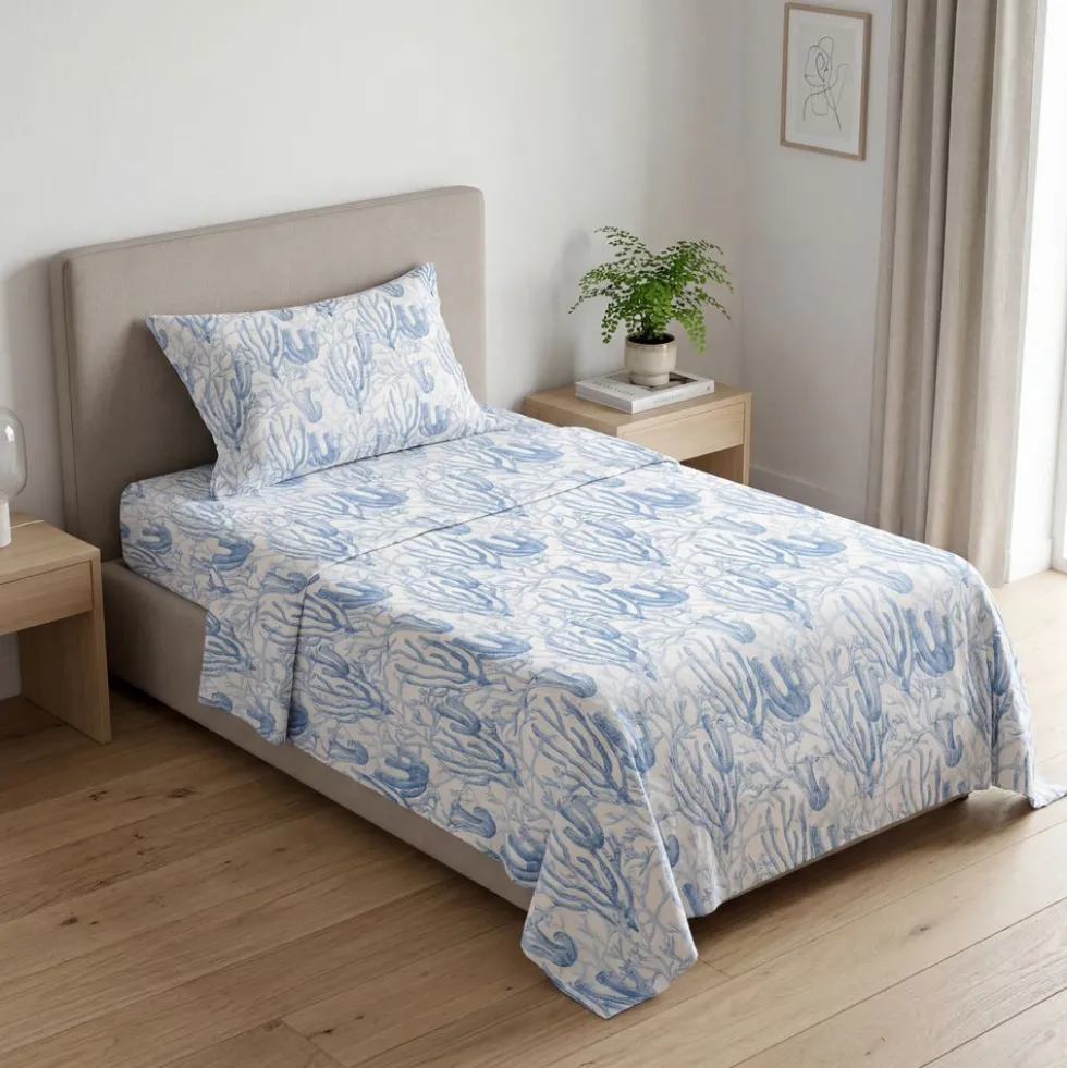 Completo Lenzuola Tenger blu singolo