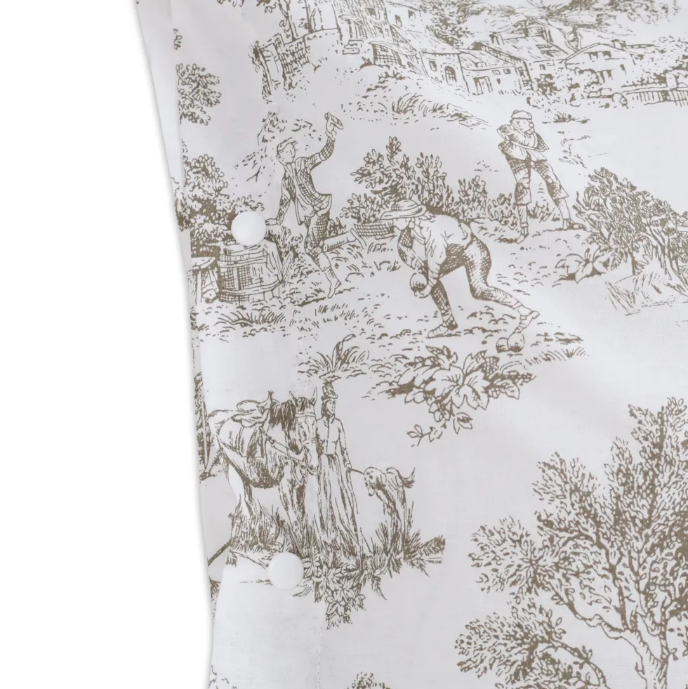 Completo Lenzuola Toile de jouy tortora matrimoniale