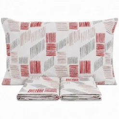 Completo Lenzuola Tribe Jack Rosso Matrimoniale