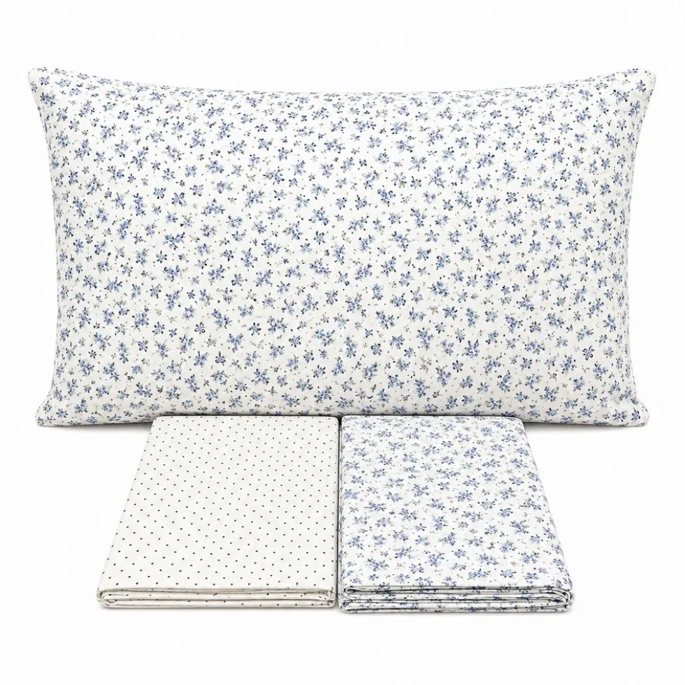 Completo Lenzuola Violette azzurre piazza e mezzo