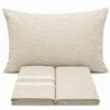 Completo Lenzuola Volant intreccio beige matrimoniale