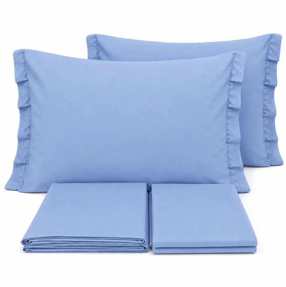 Completo Lenzuola Volant Joli Azzurro Singolo