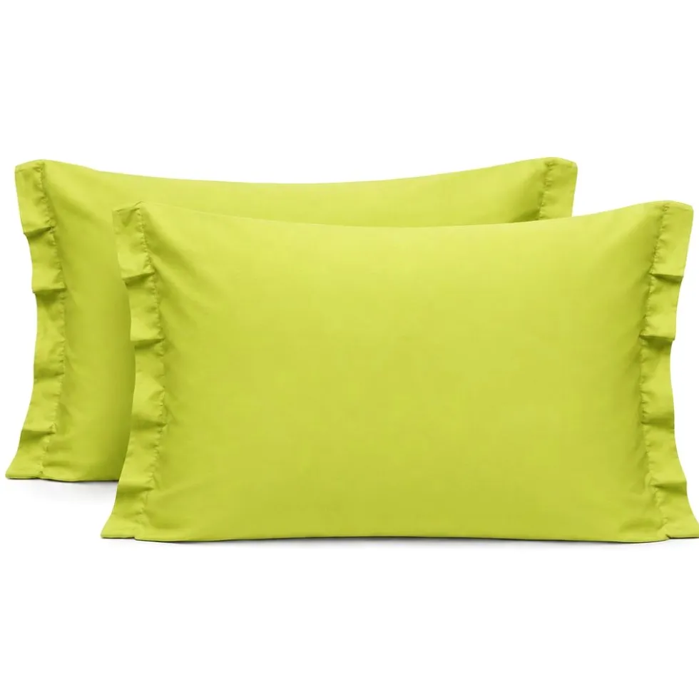 Completo Lenzuola Volant Joli Verde esotico Singolo