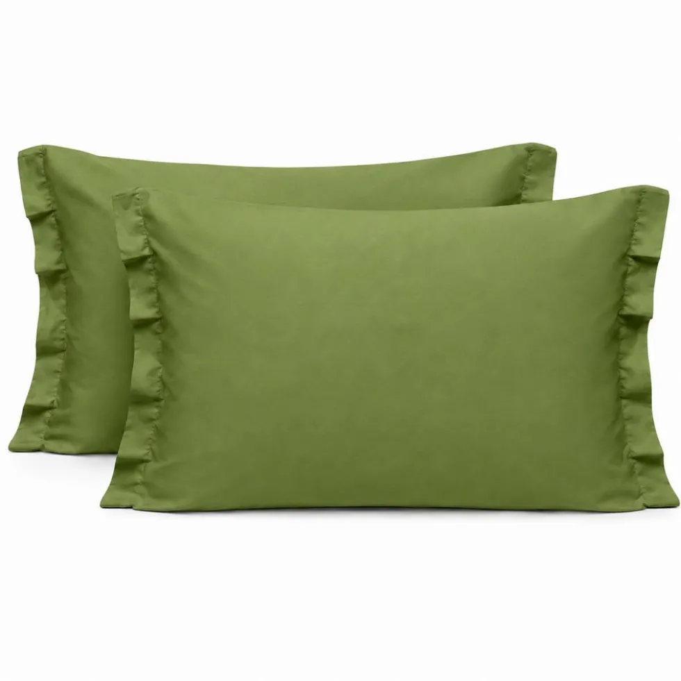 Completo Lenzuola Volant Joli Verde Prateria Matrimoniale