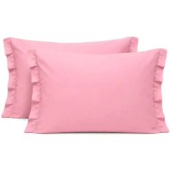 Completo Lenzuola Volant Joli Rosa Matrimoniale