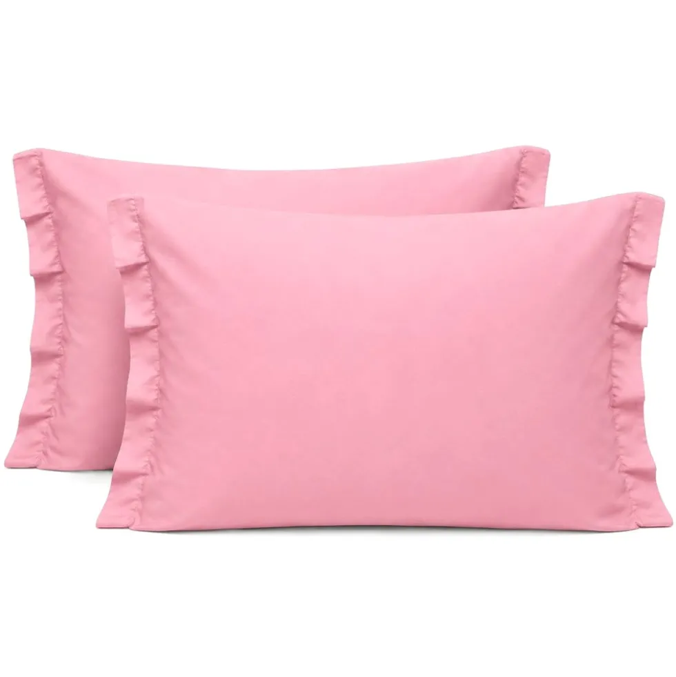 Completo Lenzuola Volant Joli Rosa Matrimoniale
