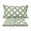 Completo Lenzuola Volant Moon pois Verde Matrimoniale