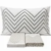 Completo Lenzuola zig zag beige matrimoniale