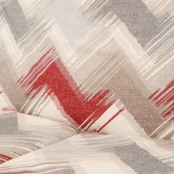 Completo Lenzuola Zig Zag moderno Rosso Matrimoniale