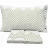 Completo Lenzuola zig zag verde matrimoniale