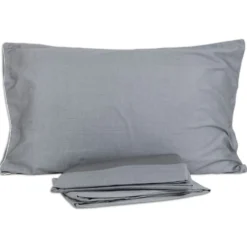 Completo Letto Raso di cotone Mikado Fumo Matrimoniale