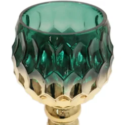 Coppa/Vaso in Vetro Verde sfaccettato