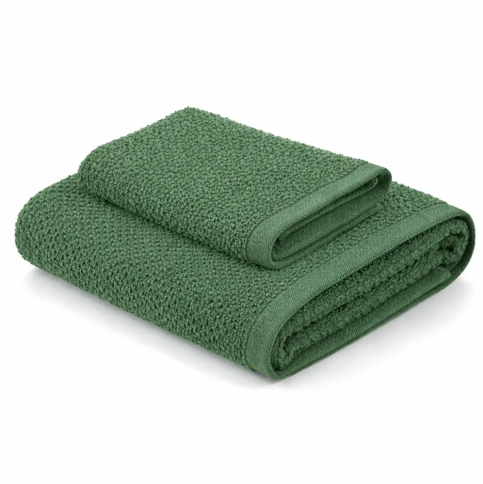 Coppia Asciugamani chicco di riso Verde Bosco