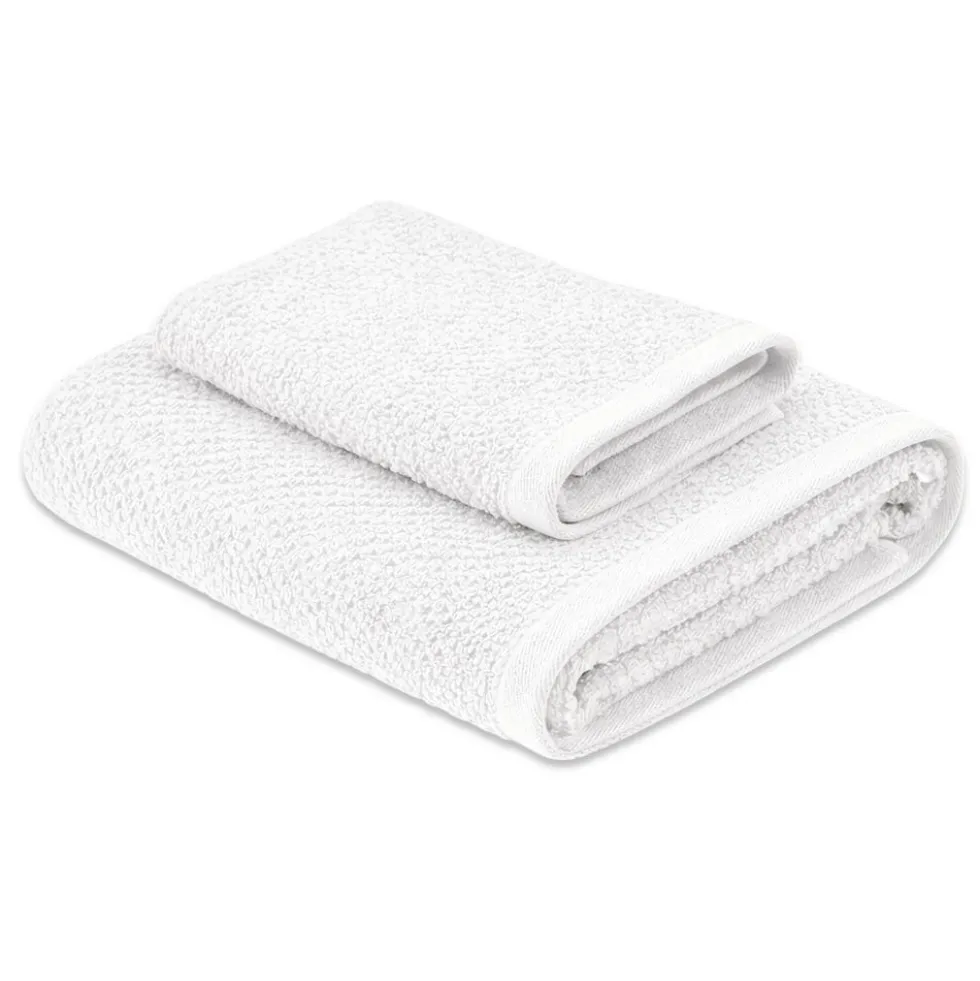 Coppia asciugamani chicco di riso Bianco