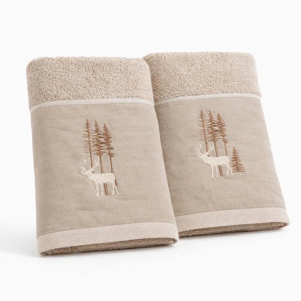 Coppia asciugamani CREOLE profilo Lino Ortisei Beige