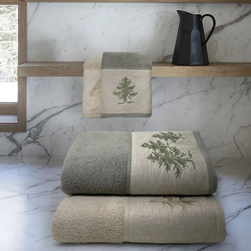 Coppia asciugamani CREOLE profilo Lino Valdes Beige
