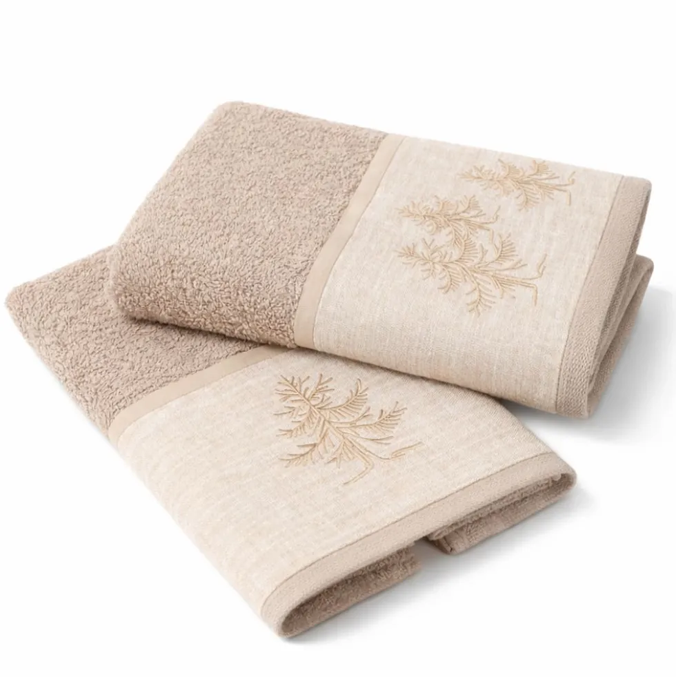 Coppia asciugamani CREOLE profilo Lino Valdes Beige