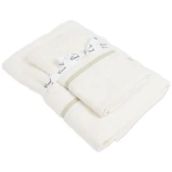Coppia asciugamani CREOLE profilo Lino Panna-Beige