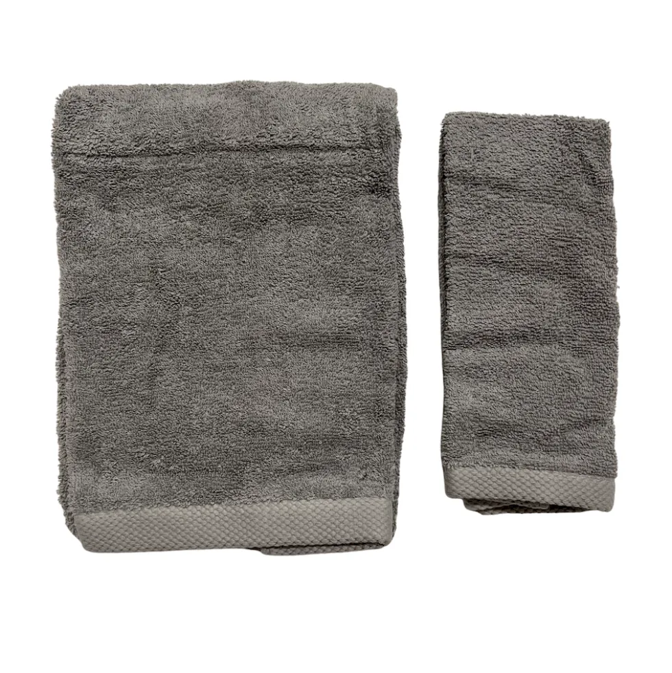 Coppia asciugamani 500 gr Melodie grigio