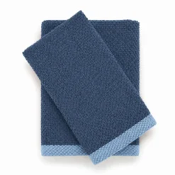Coppia Asciugamani in Spugna Mr & Mrs Carta zucchero/Azzurro