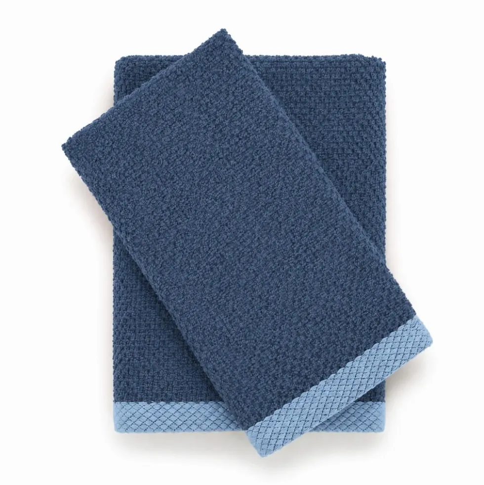 Coppia Asciugamani in Spugna Mr & Mrs Carta zucchero/Azzurro