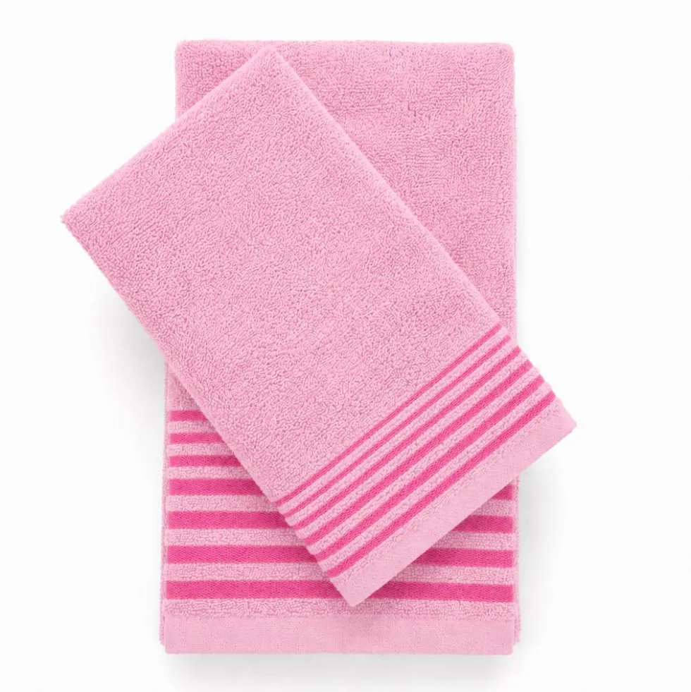 Coppia Asciugamani in Spugna Dioniso Rosa