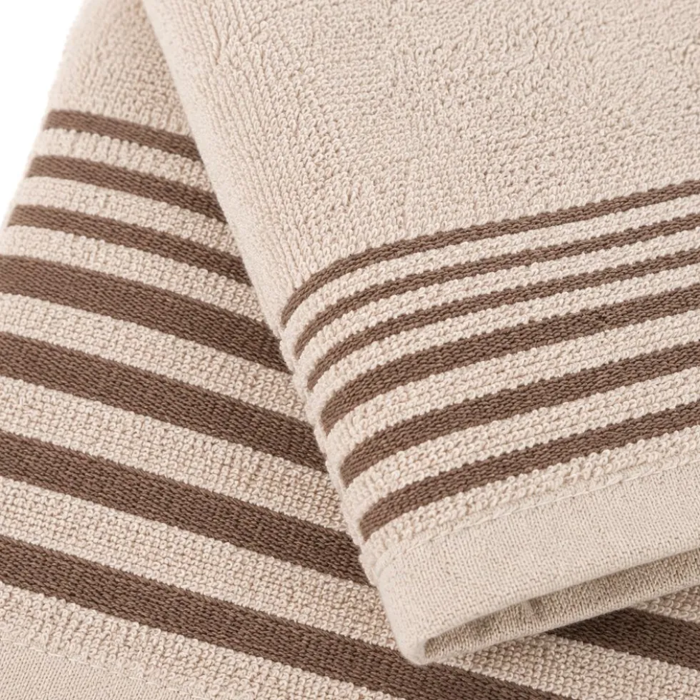 Coppia Asciugamani in Spugna Dioniso Beige