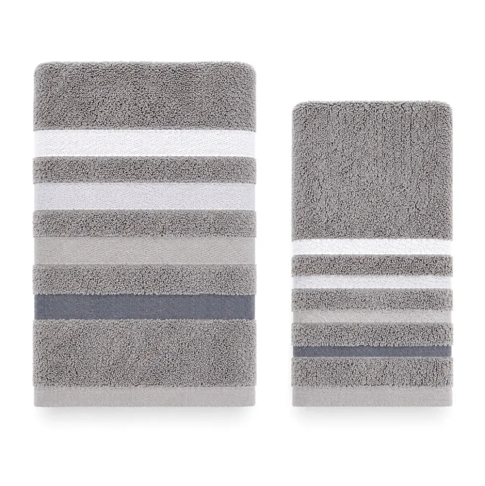 Coppia Asciugamani in spugna Colorful Grigio Antracite