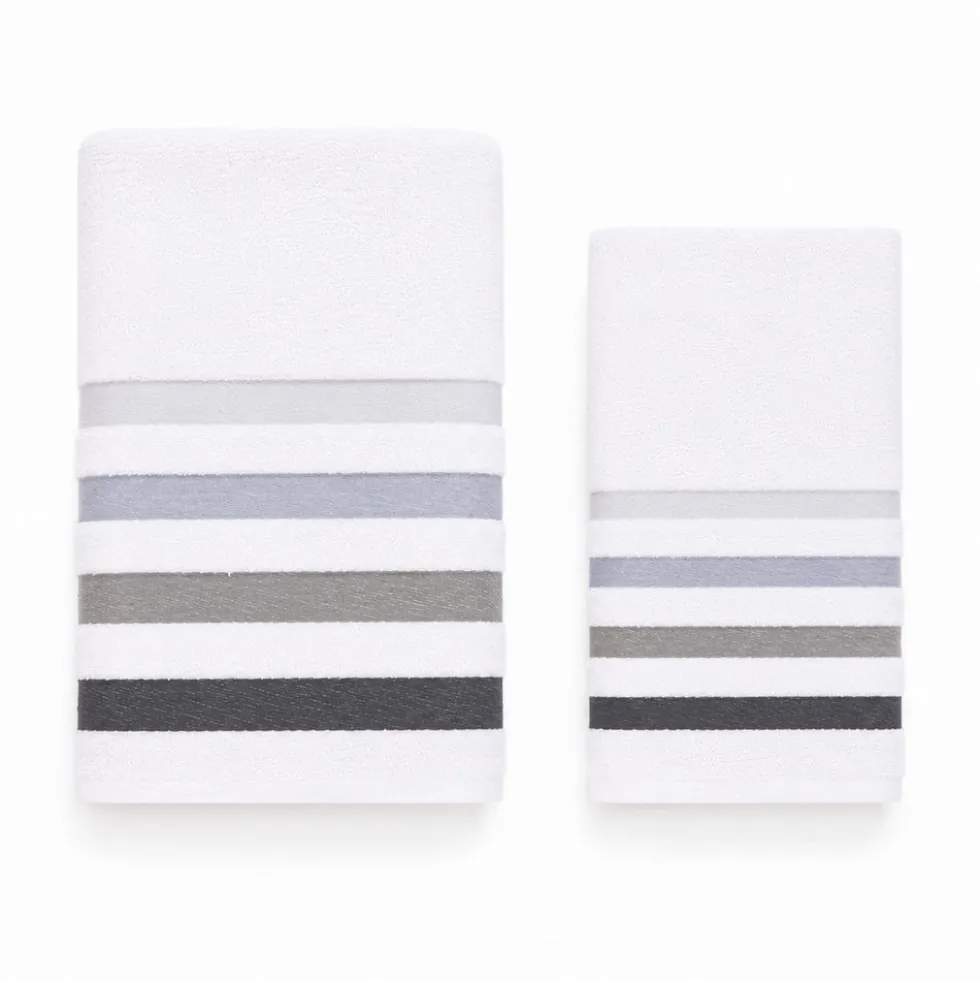 Coppia Asciugamani in spugna Colorful Bianco