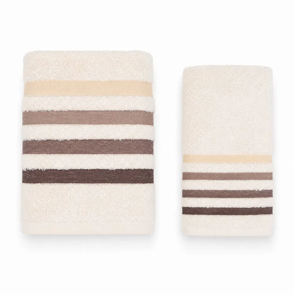 Coppia Asciugamani in spugna Colorful Beige