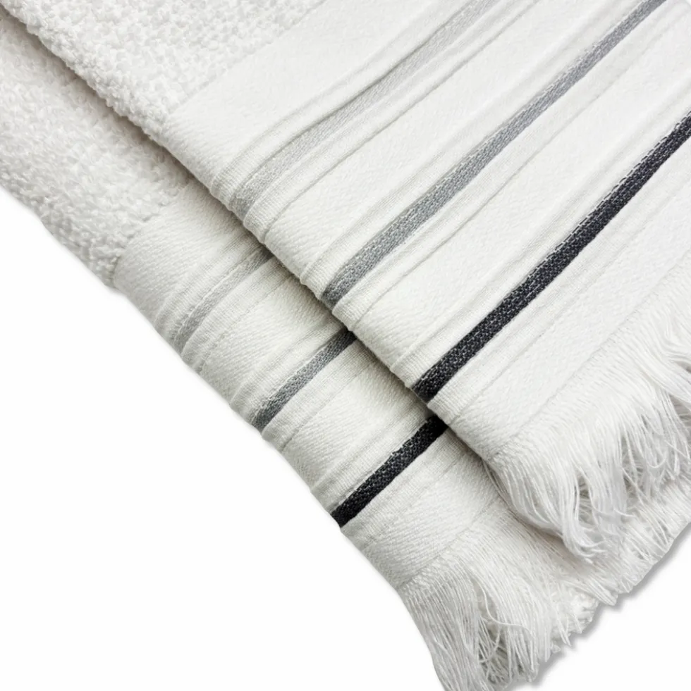 Coppia asciugamani Jacquard Maddalena Bianco