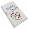 Coppia asciugamani Love you bianchi ricamati