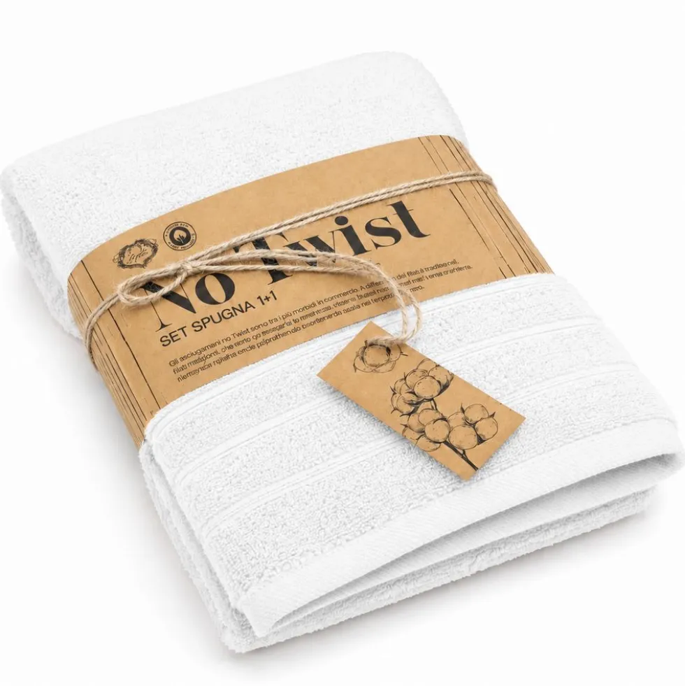 Coppia asciugamani No Twist Bianco