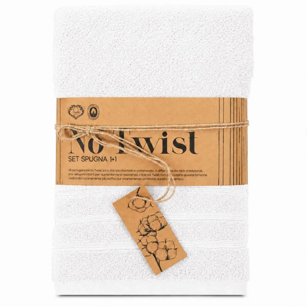Coppia asciugamani No Twist Bianco