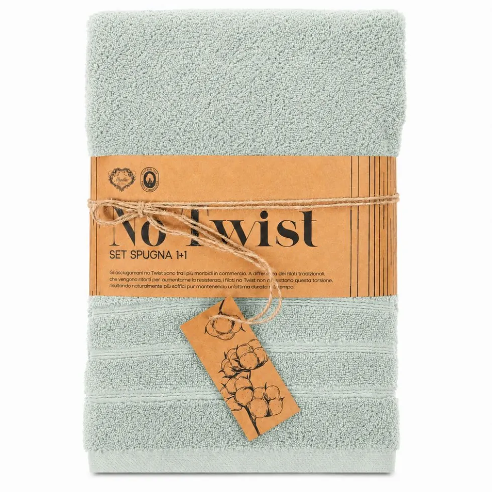 Coppia asciugamani No Twist Salvia
