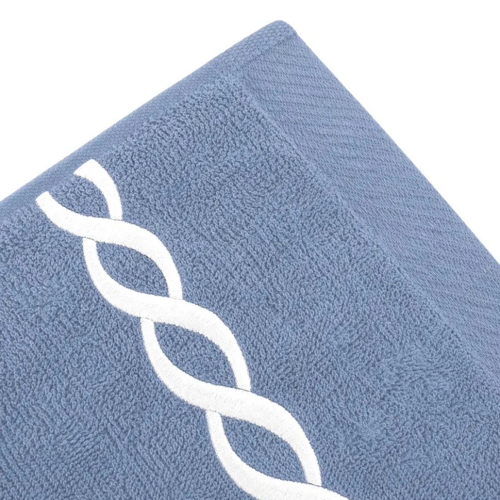 Coppia asciugamani Ricamati Loft Blu