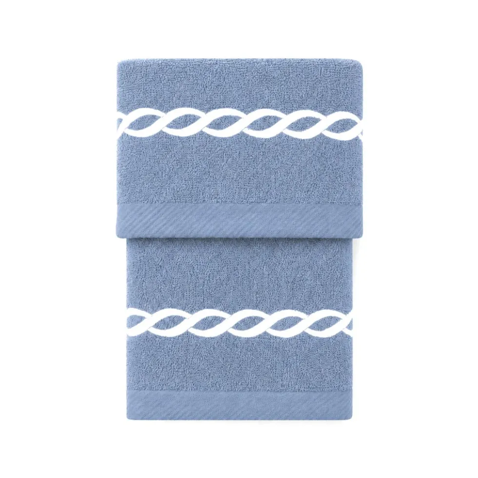 Coppia asciugamani Ricamati Loft Blu
